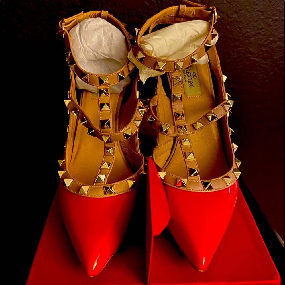 Red, Rockstud, Valentino heels